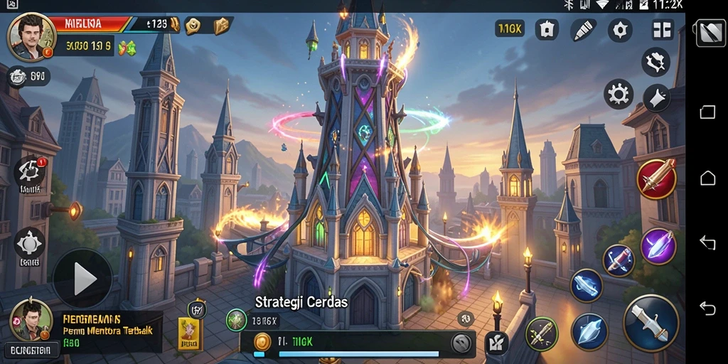 Gameplay menarik dari 116X dengan menara yang strategis.