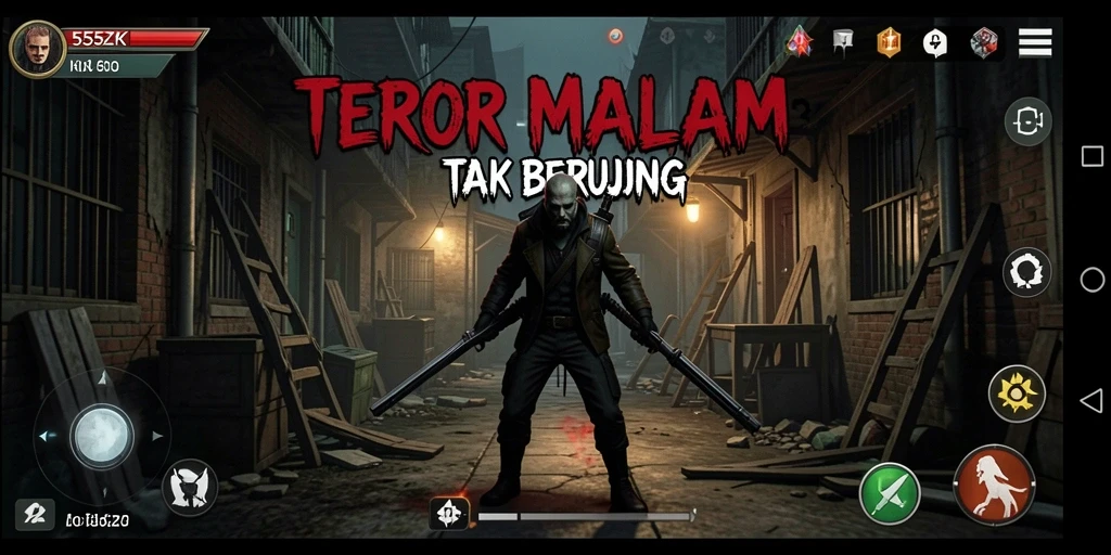 Tangkapan layar dari gameplay menegangkan dalam 555ZK.