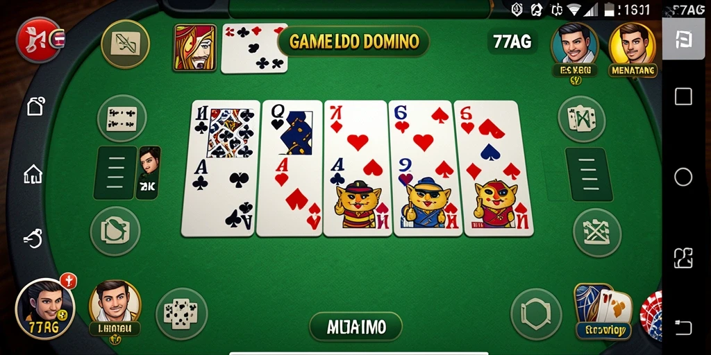Screenshot gameplay 77AG yang menampilkan serunya bermain Domino.
