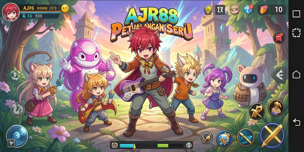 Screenshot AJR88 menampilkan aksi seru dalam dunia anime yang penuh warna.