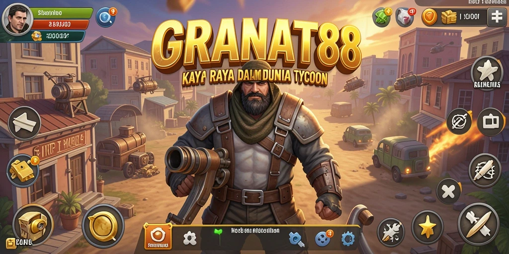 Tampilan gameplay <strong>GRANAT88</strong> yang menggambarkan keseruan membangun bisnis.
