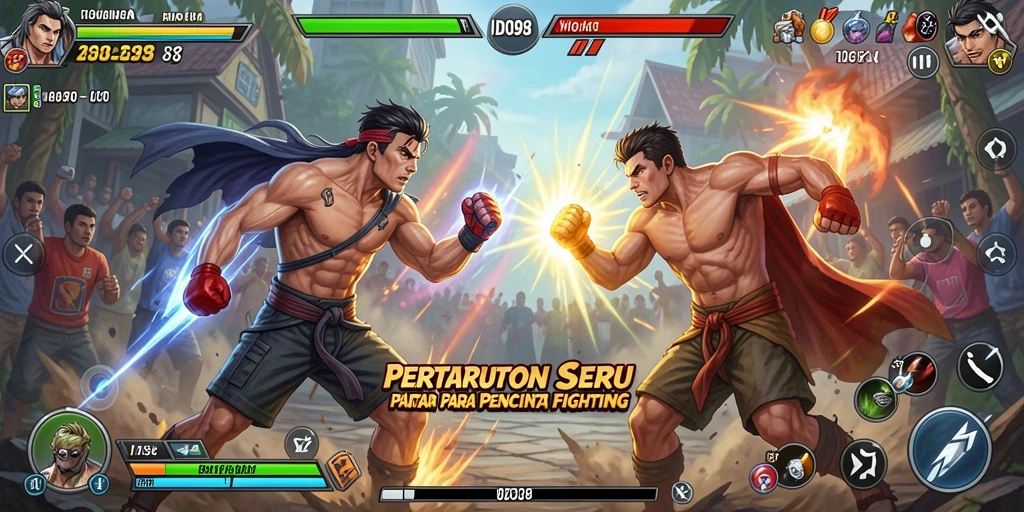 Gameplay pertarungan seru dalam ID098 dengan aksi yang mendebarkan.