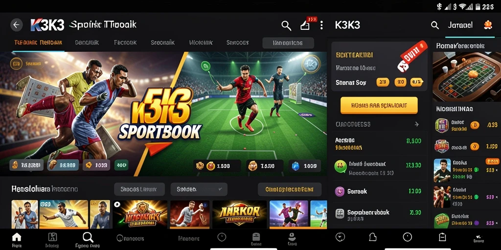 Tampilan gameplay aplikasi Sportsbook K3K3 yang menarik dan interaktif.
