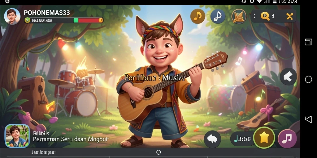 Screenshot gameplay menunjukkan pengguna menikmati permainan Musik.