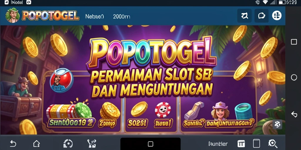 Screenshot utama POPOTOGEL menampilkan gameplay Slot yang mendebarkan.